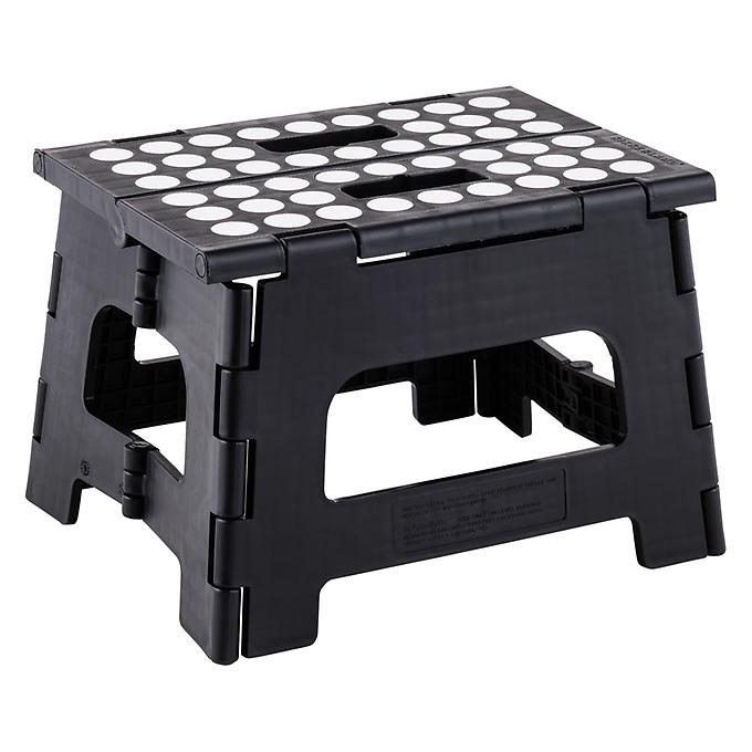 Kikkerland Black Easy Folding Step Stool | The Container Store