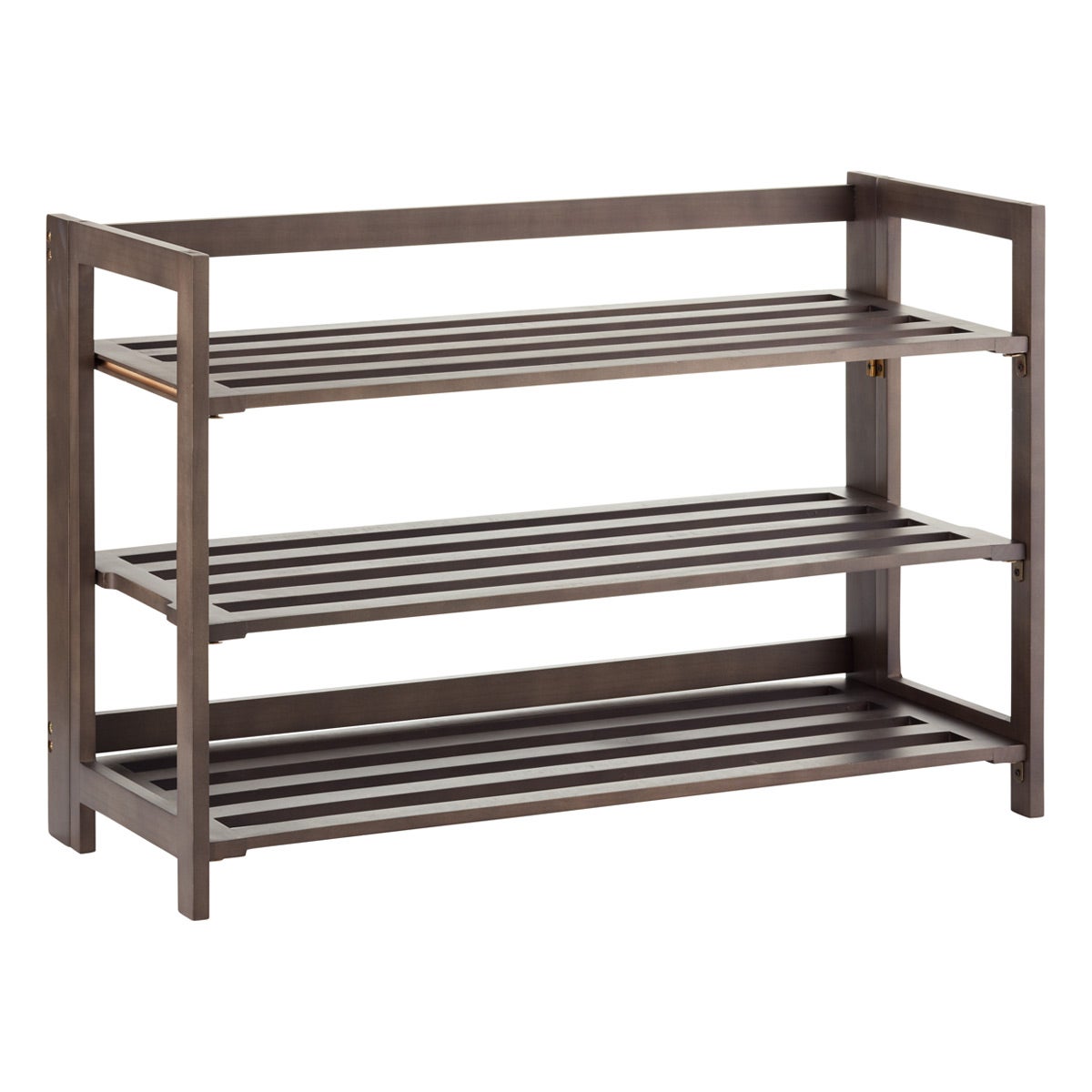3-Tier Folding Shoe Rack Espresso