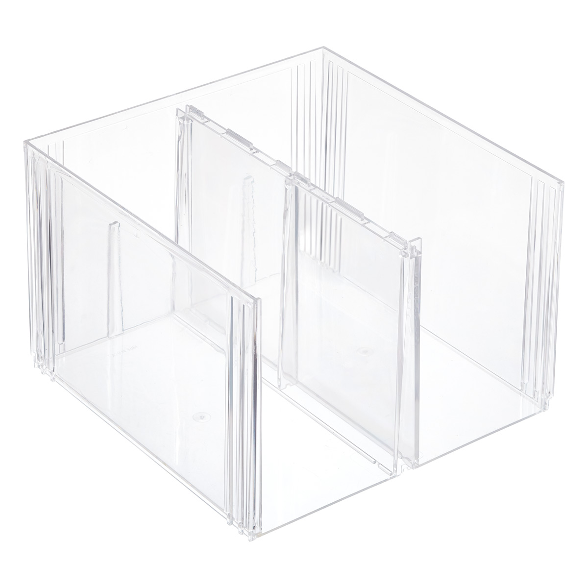 The Container Store Clearline Tall Divided Shoe Bin Clear