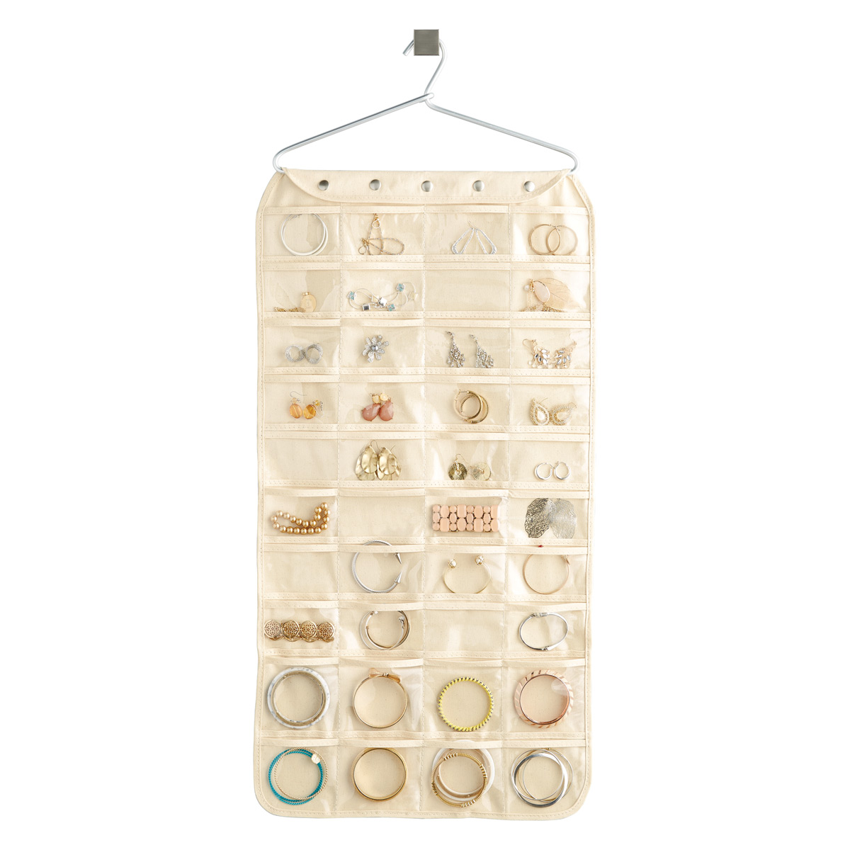 Canvas 80-Pocket Hanging Jewelry Organizer | The Container Store