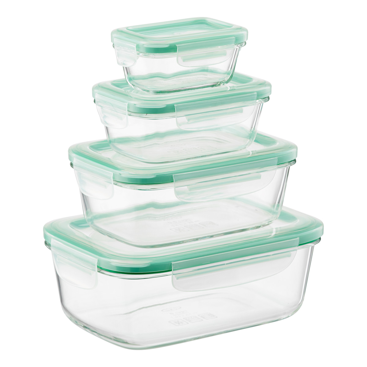 Details about   OXO 8 Piece Smart Seal Glass Round Container Set leak proof lid*FREE SHIPPING* 