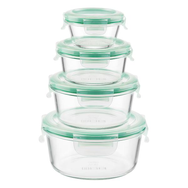 OXO Good Grips 8-Piece Smart Seal Round Glass Food Storage Set