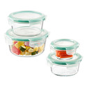 OXO Good Grips 8-Piece Smart Seal Round Glass Food Storage Set | The ...