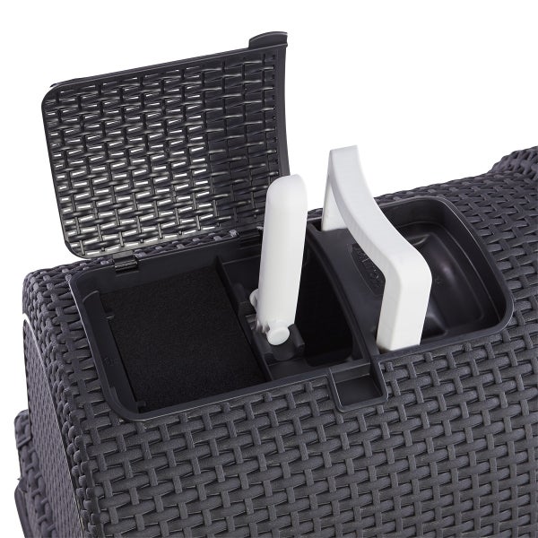 Curver Grey Basketweave Litter Box The Container Store
