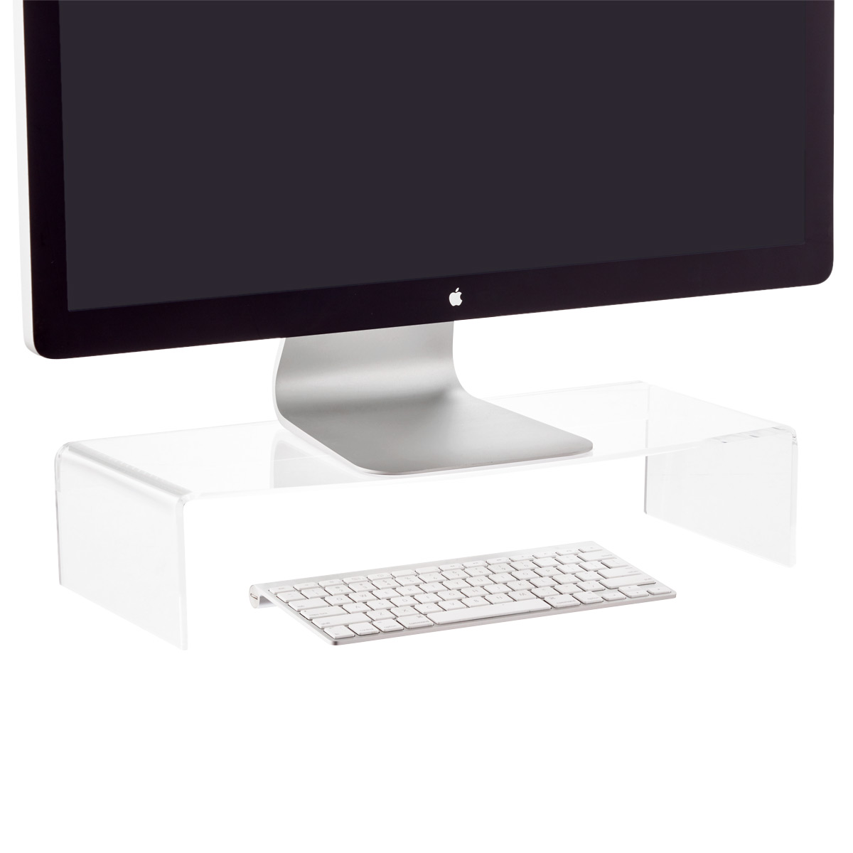School Monitor Riser 20.5 x 8 x 3.5 inches Home Richboom Clear Acrylic Monitor Stand with Silicone Anti-Slip Case Computer Stand for Office PC Desk Stand for Keyboard Storage 