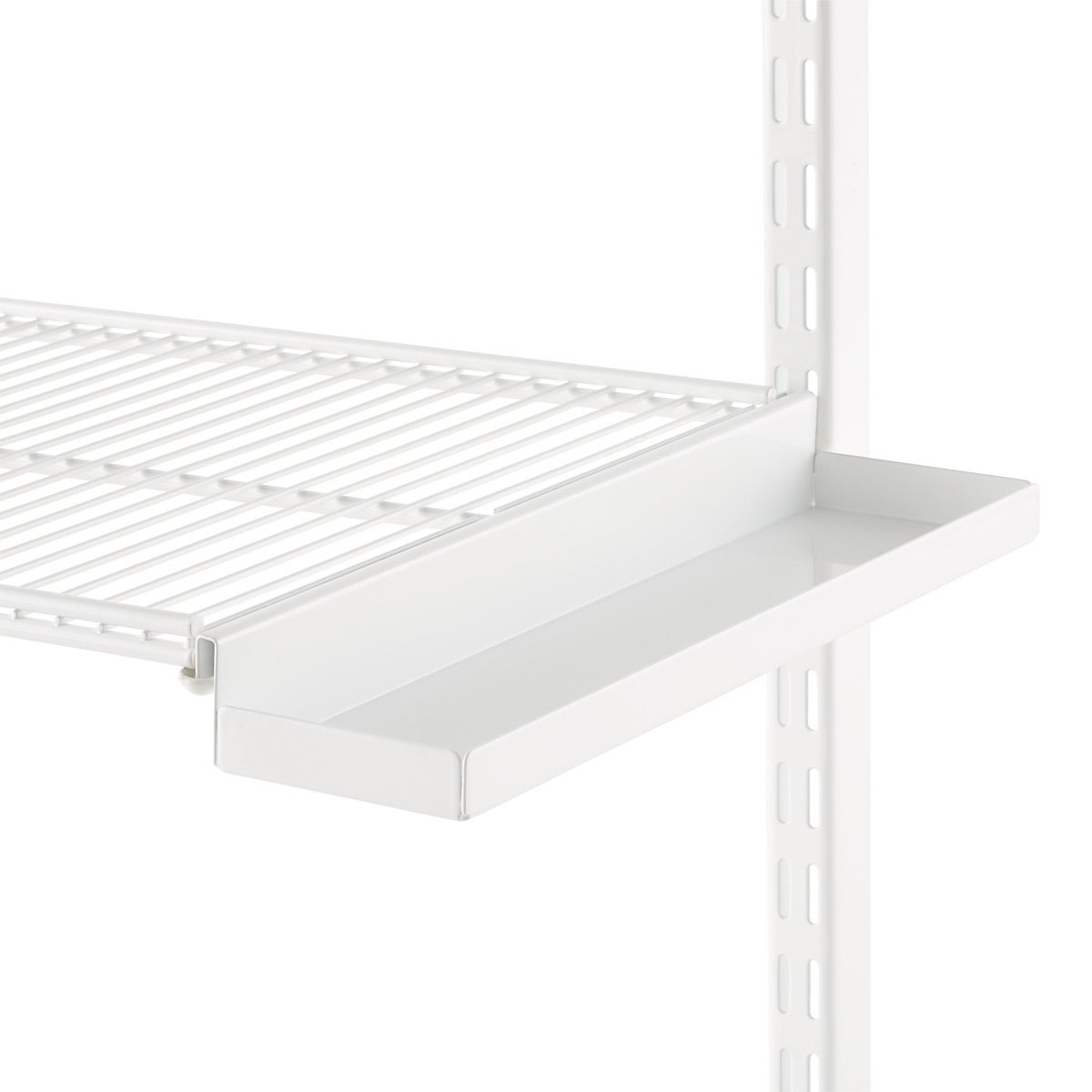 DISCO- White Elfa Ventilated Wire Shelf Bracket Trays