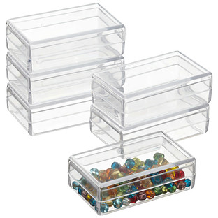 Small Rectangular Box Transparent Plastic Storage Collection Container 