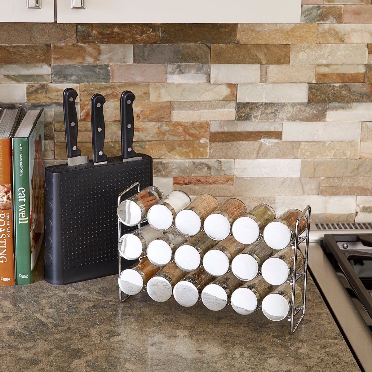 Polder Chrome 18-Bottle Spice Rack