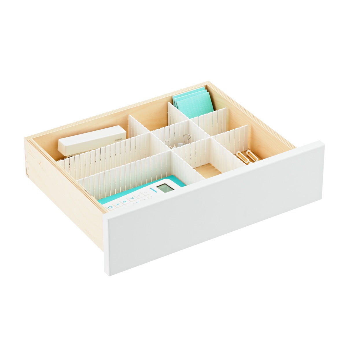 White Desk Drawer Organizers Inserts Office Slotted Interlocking Drawer Organizers