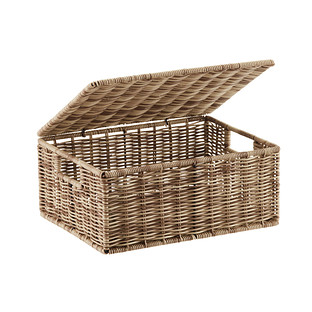 buy wicker storage baskets with lids