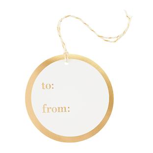 Gold To / From Circle Gift Tags