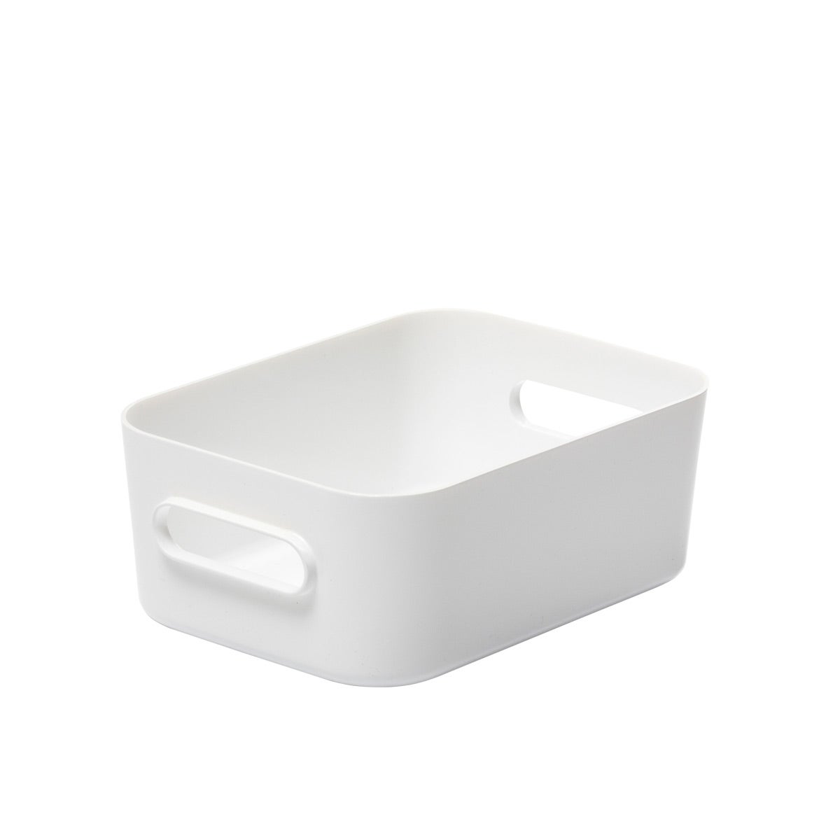 SmartStore Small Compact Plastic Bin w/ Handles White