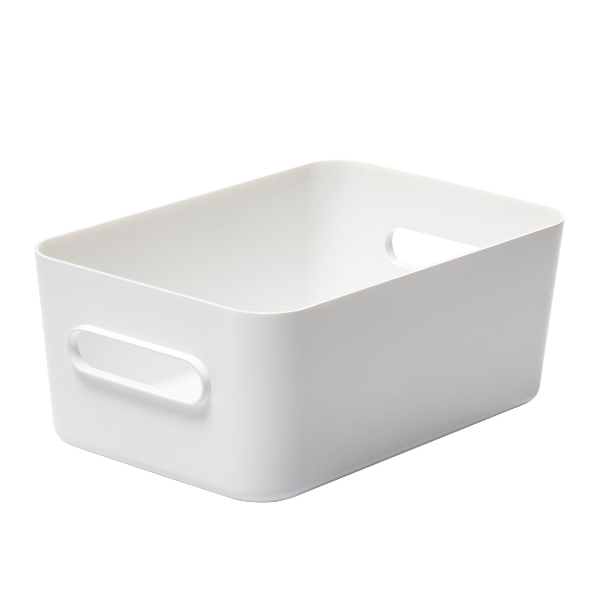 SmartStore Medium Compact Plastic Bin w/Handles White
