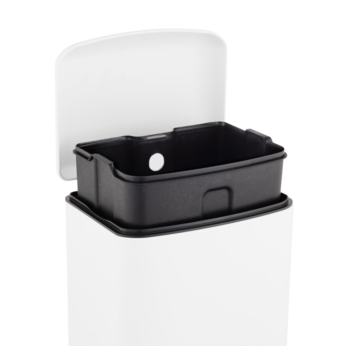 1.5 gal. White Rectangle Step Trash Can The Container Store