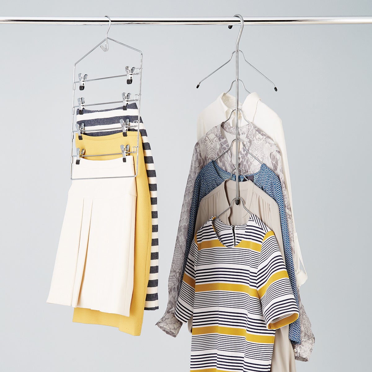 Chrome Metal 6-Tier Blouse & Shirt Tree