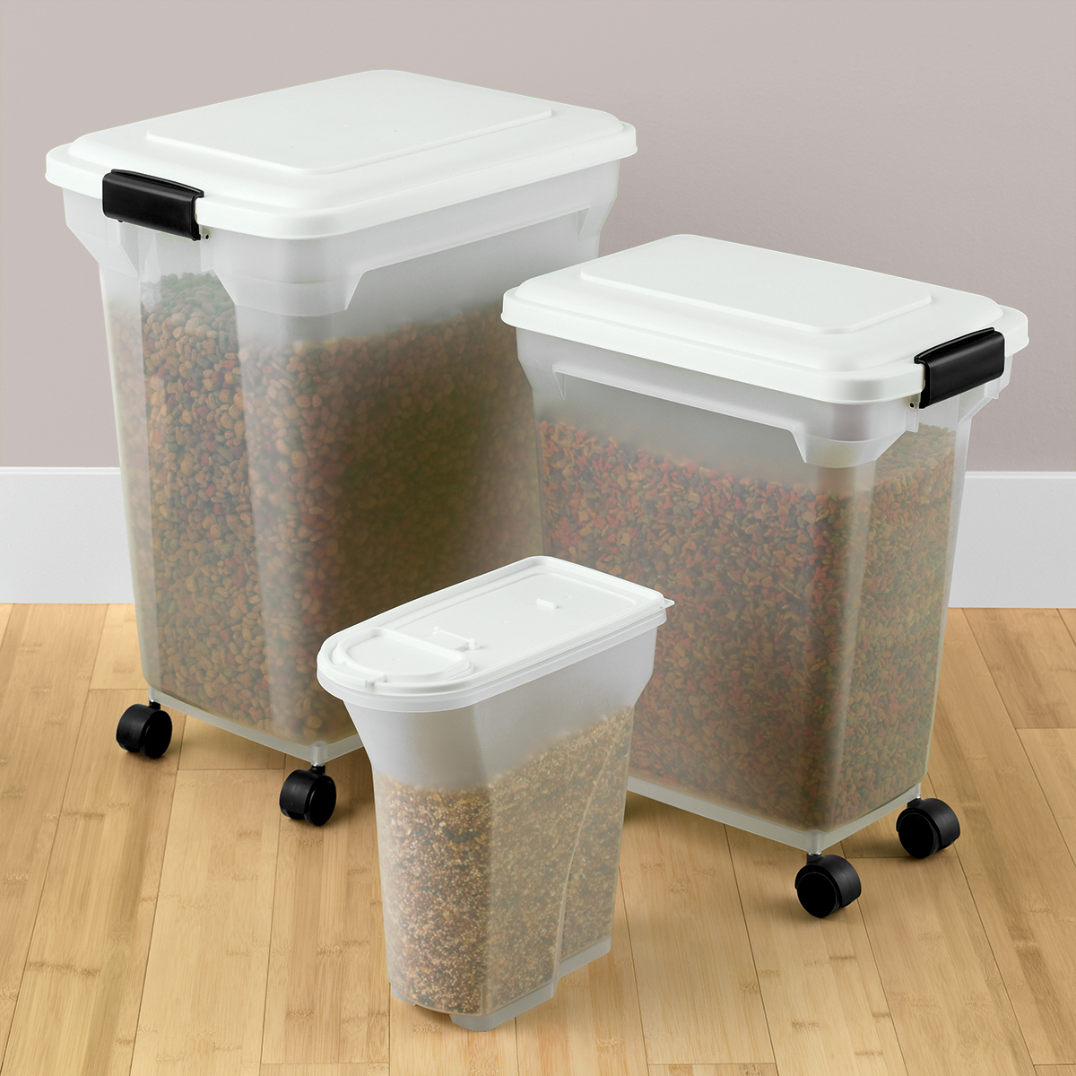 rolling dog food container