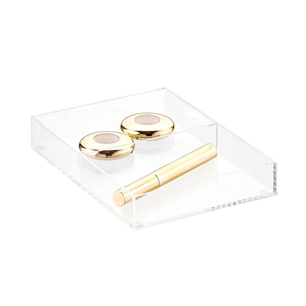 Luxe Acrylic Short 2-Section Divided Drawer Insert