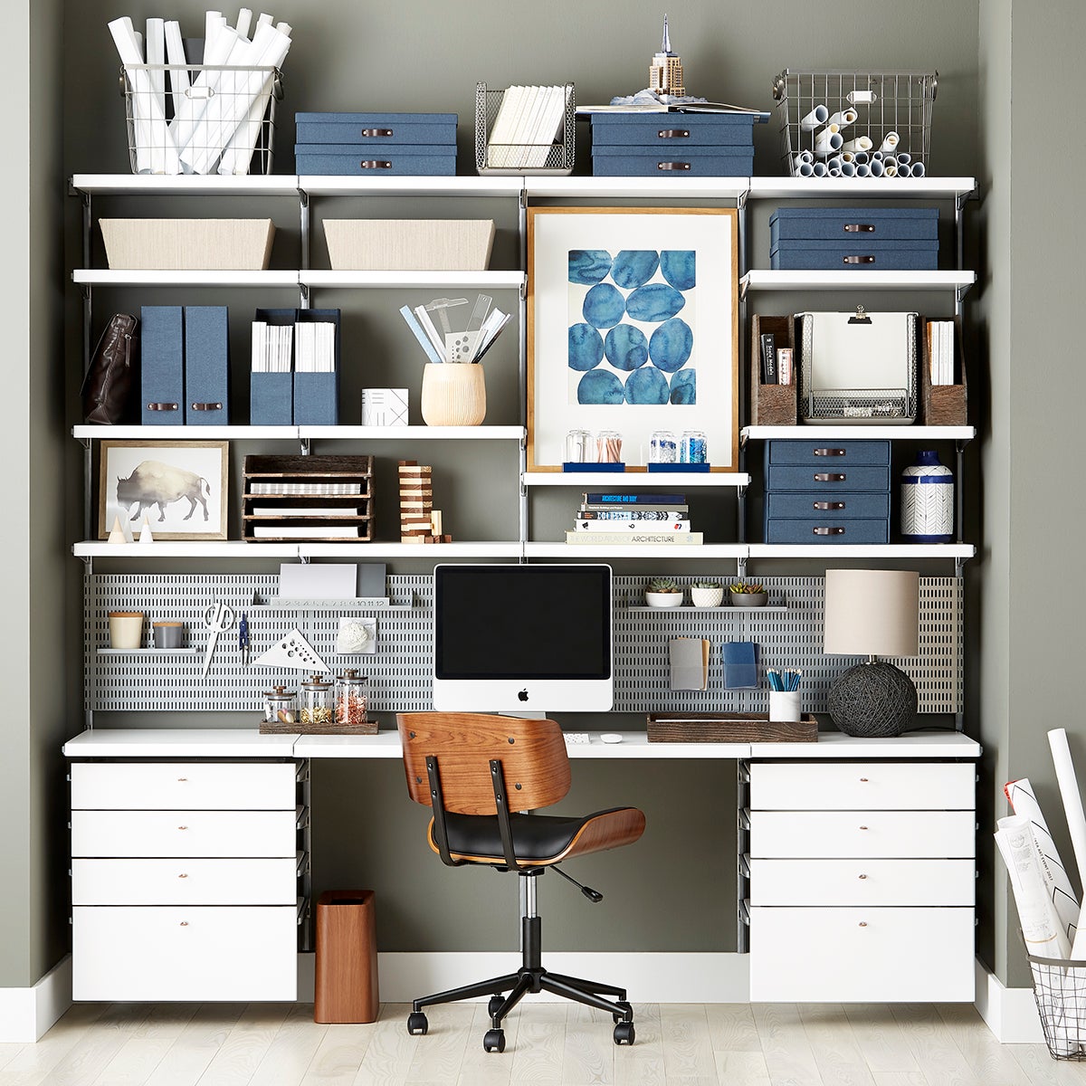 office shelves, wall shelves & home office ideas | the container store office shelves, wall shelves & home office ideas | the container store