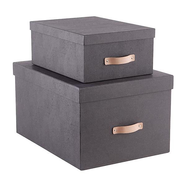 Bigso Black Woodgrain Storage Boxes