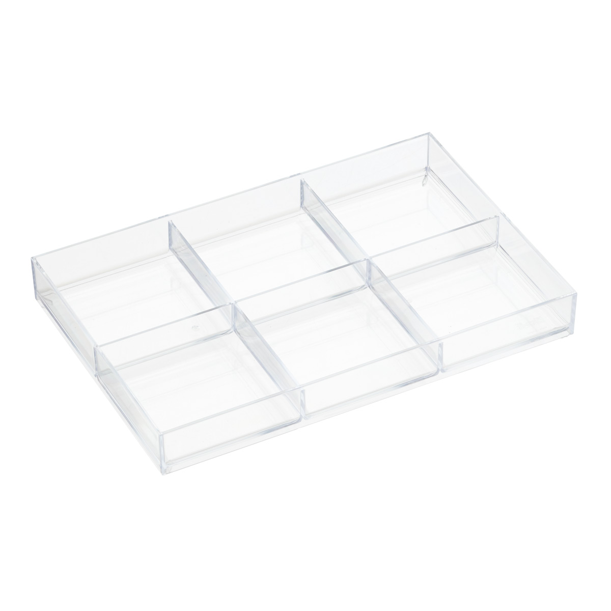 like-it Large Shallow 6-Section Drawer Divider Clear