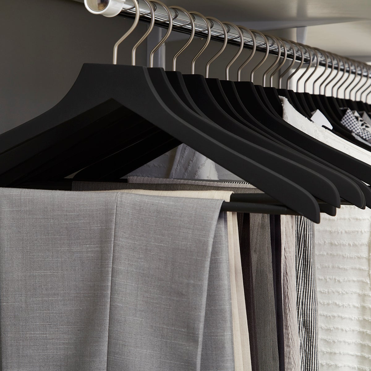 Wooden Hangers Cedar Clothes Wood The Basic Black Soft Matte Wooden Hangers