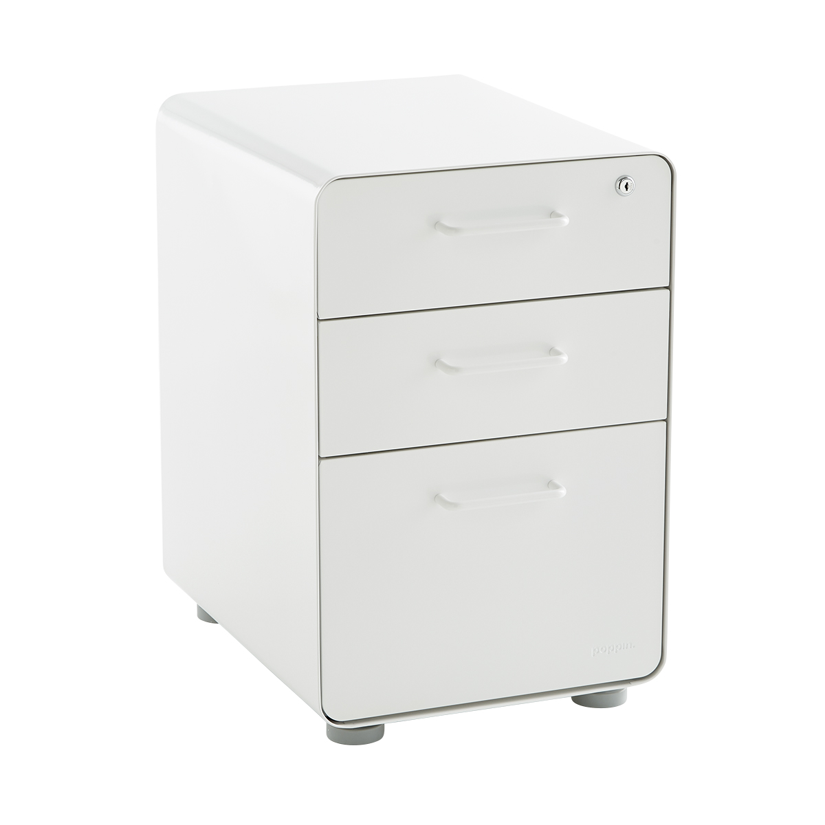 Atlin Designs 3 Drawer File Cabinet in White and Melamine 