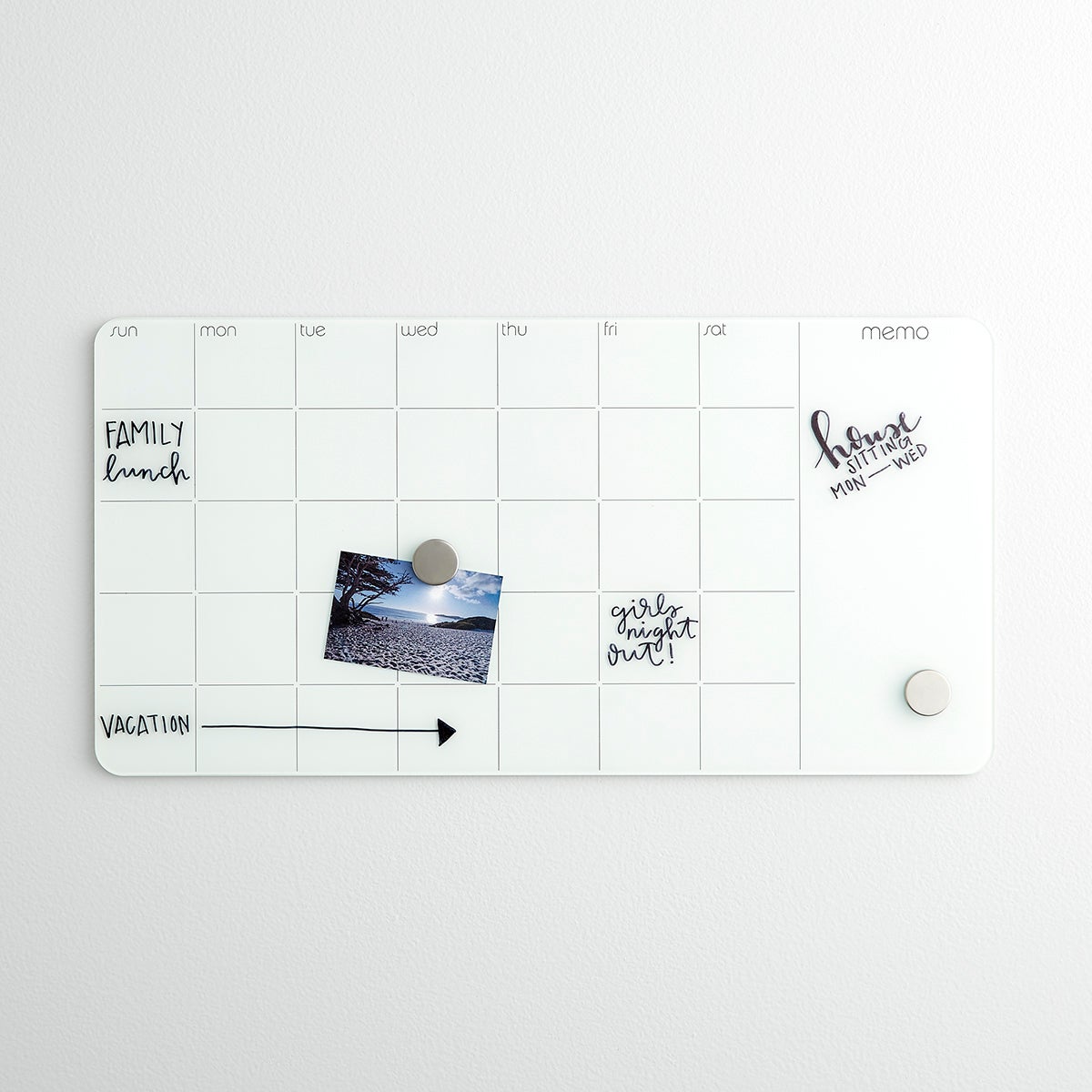 Three by Three Monthly Glass Dry Erase Board The Container Store