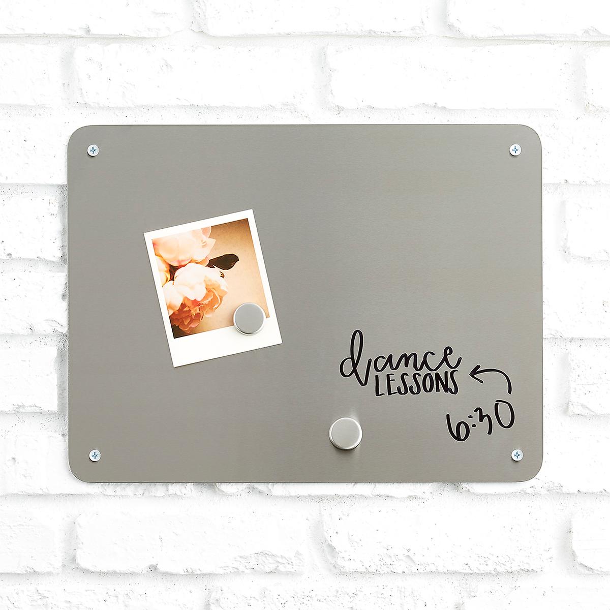 Three by Three Medium Stainless Steel Magnetic/Dry Erase Board | The Stainless Steel Magnetic Dry Erase Board