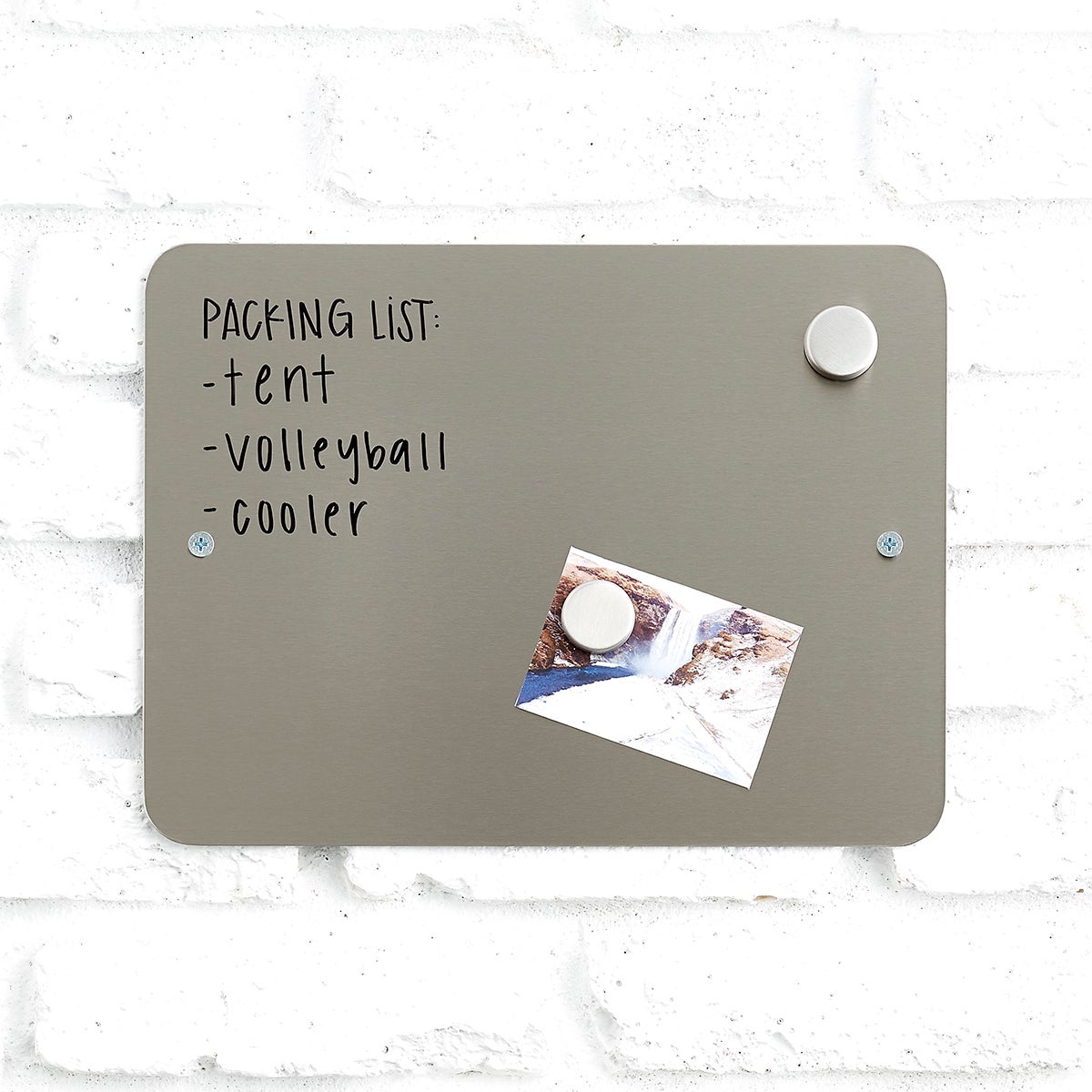 Three by Three Small Stainless Steel Magnetic Dry Erase Board