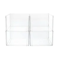 The Container Store Clearline Stackable Open Bin Case Packs