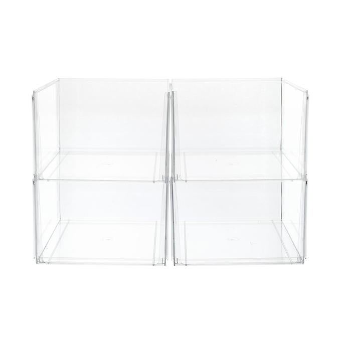 The Container Store Clearline Stackable Open Bin Case Packs