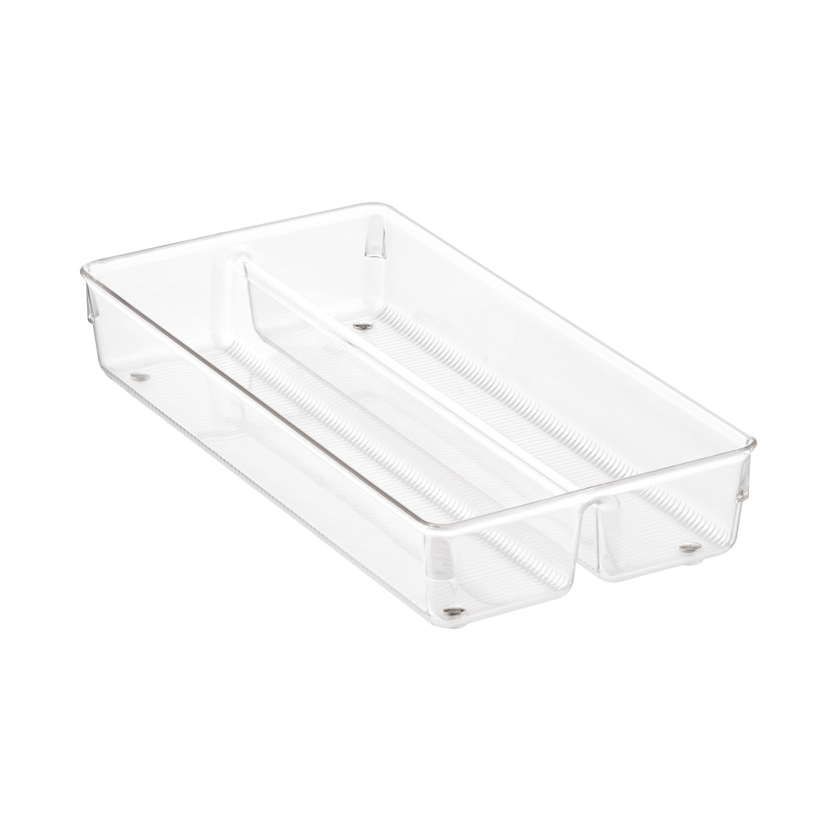 iDESIGN Linus Large 2-Section Drawer Organizer Clear