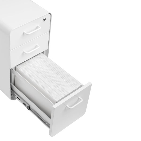 Poppin White Slim 3Drawer Stow Filing The Container Store