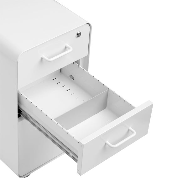 Poppin White Slim 3Drawer Stow Filing The Container Store
