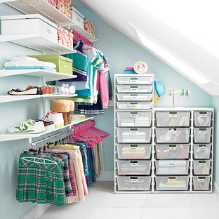 White elfa Walk-In Closet
