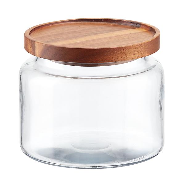 Anchor Hocking Montana Glass Canisters 1.5 qt with Acacia Lids