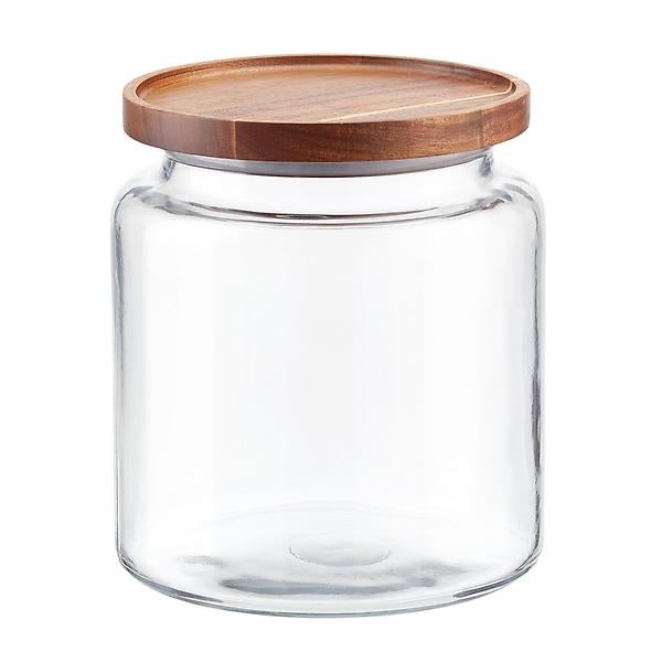 Anchor Hocking Montana Glass Canisters 3 qt with Acacia Lids