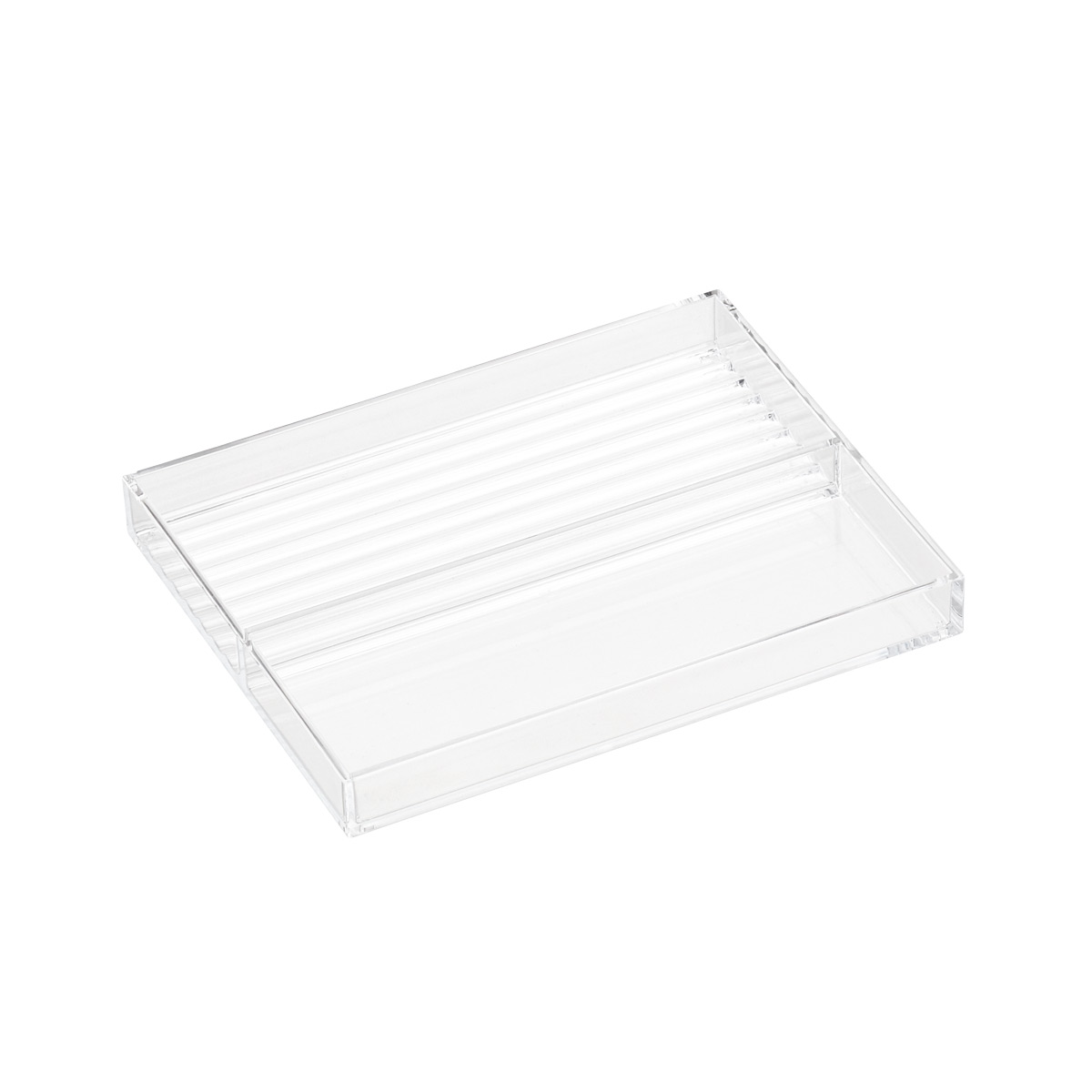 Brilliance Grooved Small Acrylic Stacking Tray Clear
