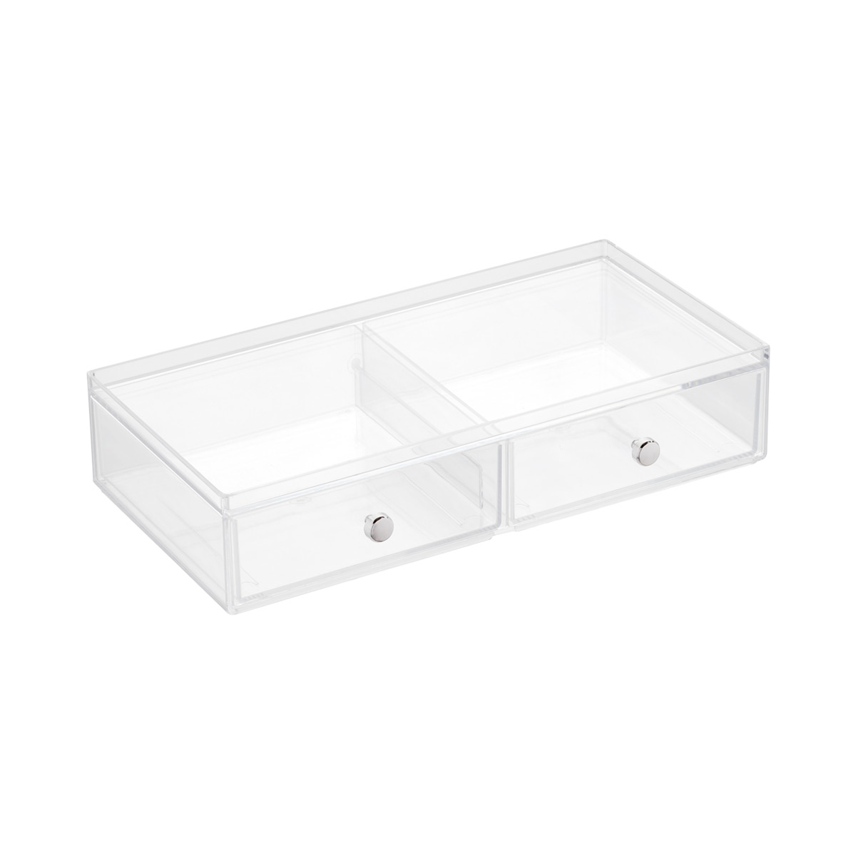 iDESIGN Clarity Wide 2-Drawer Stacking Box Clear