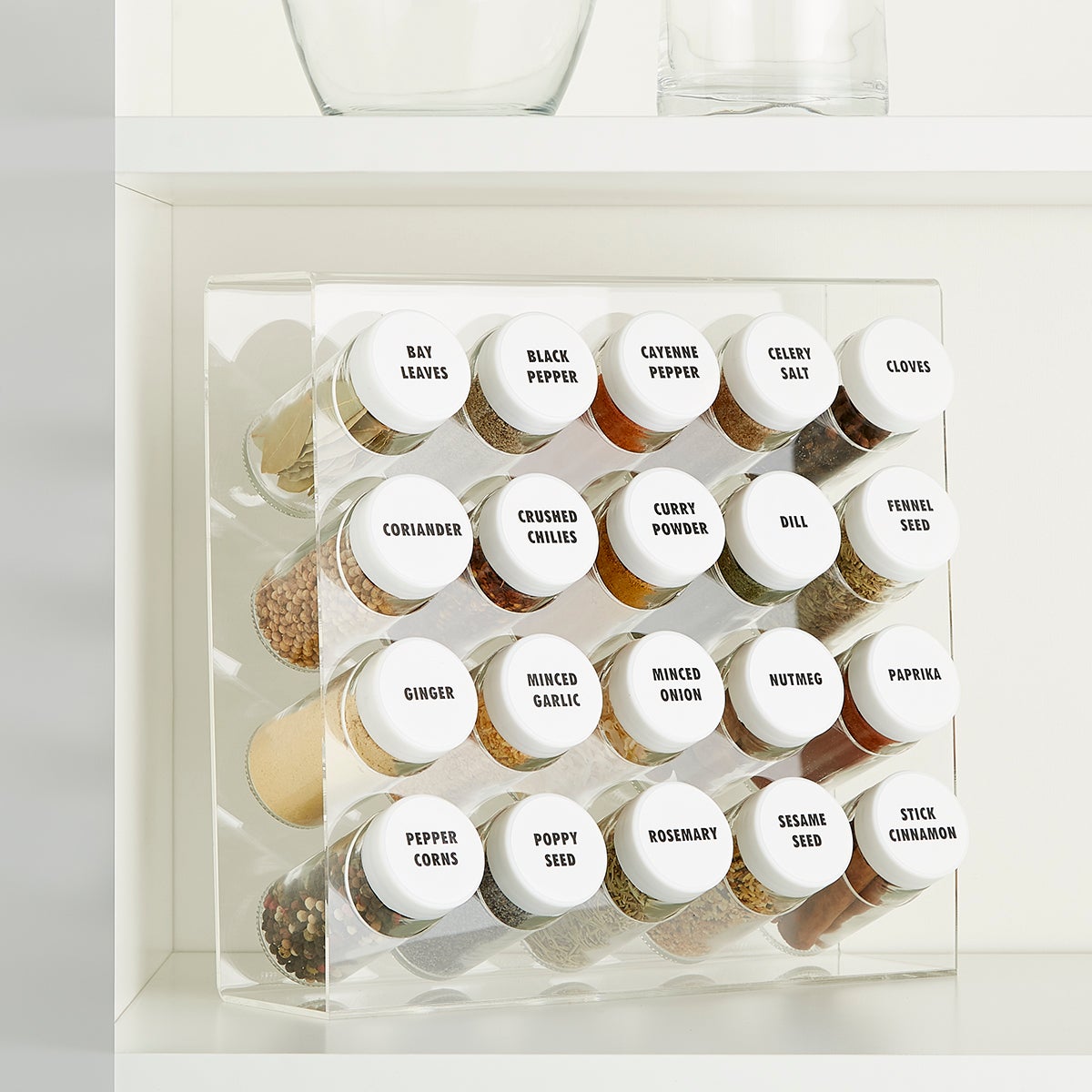 Acrylic 20-Bottle Spice Rack