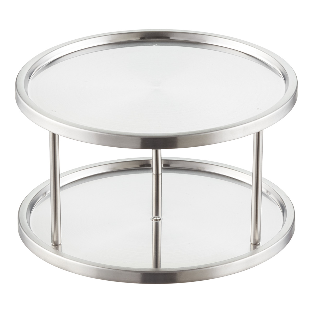 2 Tier Stainless Steel Lazy Susan The Container Store   10023776DoubleTurntableSS10.5inV2 12 