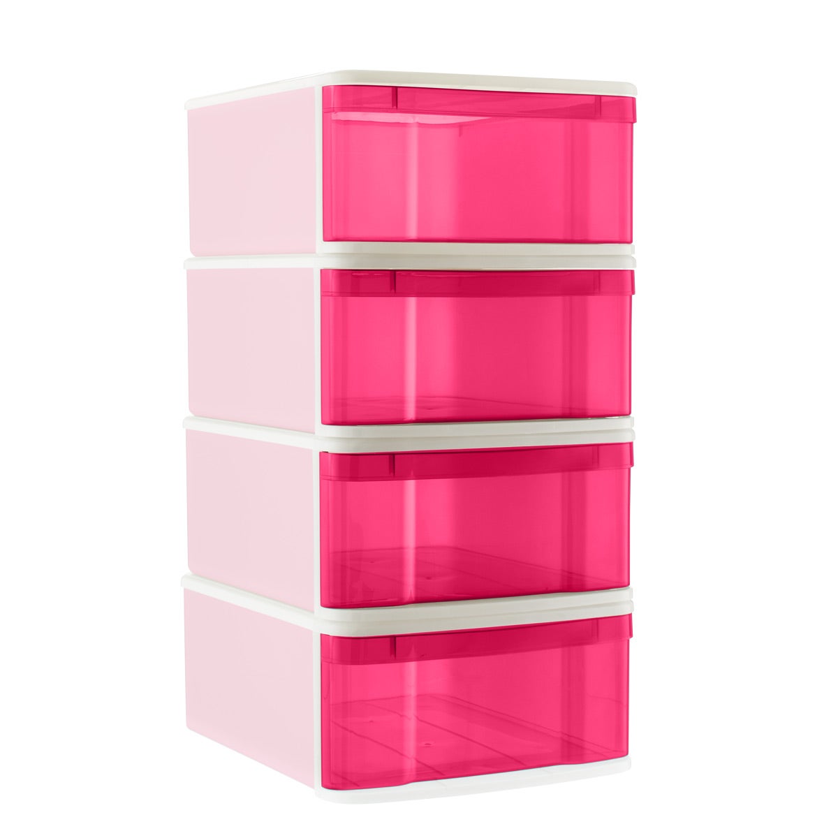 Case of 4 Large Tint Stacking Drawers Fuchsia