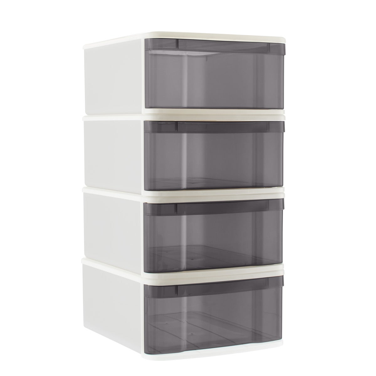 Case of 4 Large Tint Stacking Drawers Grey