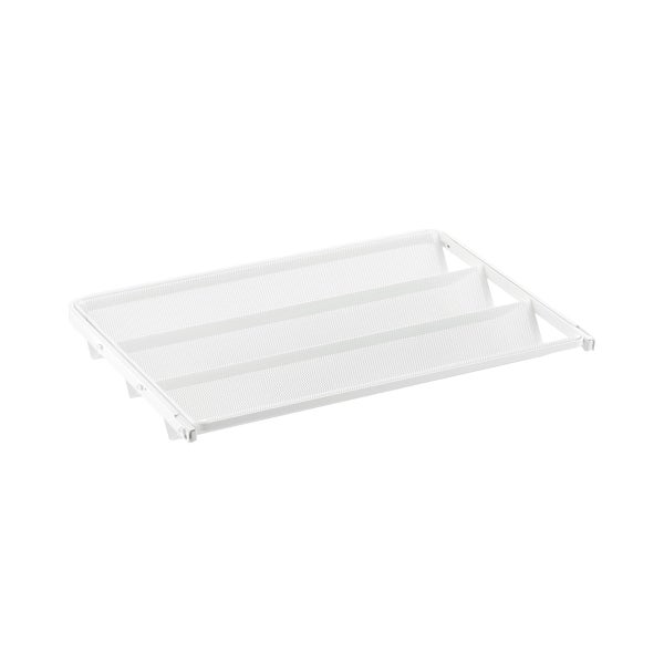 White Elfa Gliding Tiered Shelves The Container Store