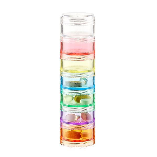 Multi-Color 7-Section Stackable Pill Organizer