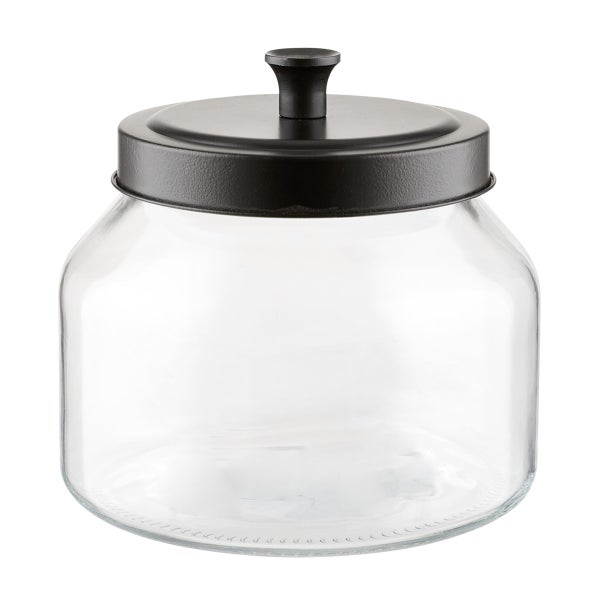 Glass Canisters with Matte Black Lids The Container Store