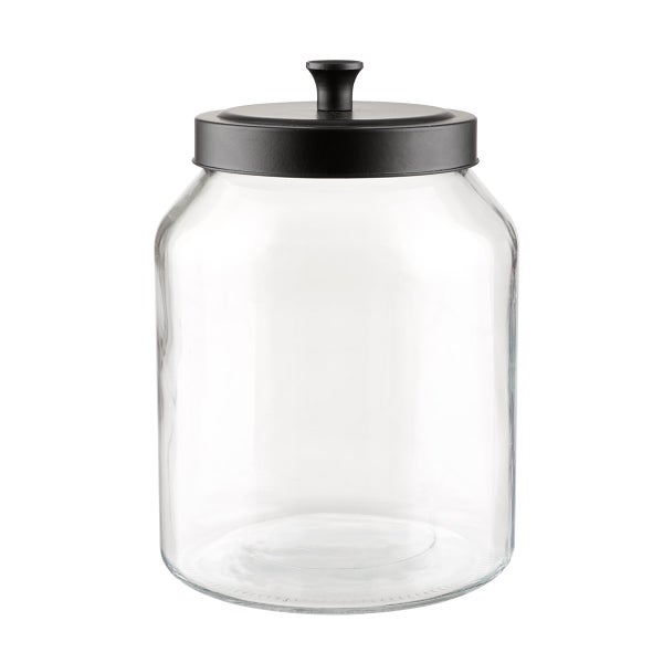 Glass Canisters with Matte Black Lids The Container Store