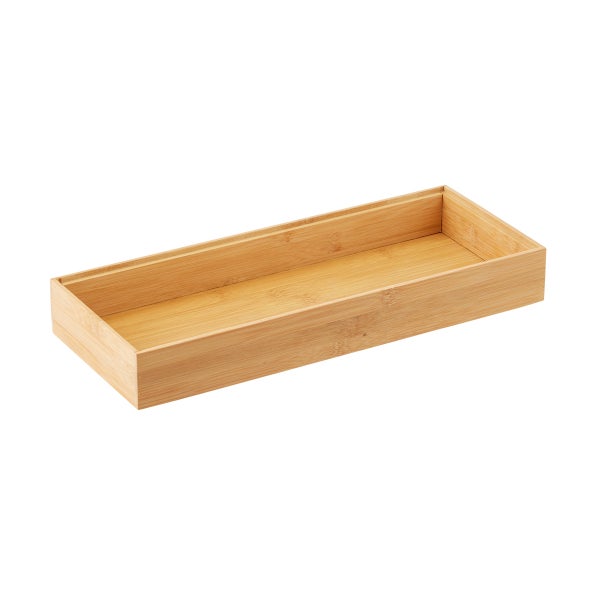 Expandable bamboo drawer organizer