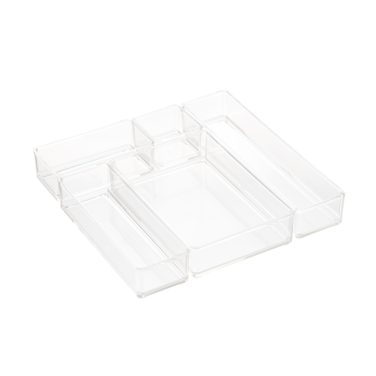Clear Acrylic Stackable Drawer Organizers Set of 5 The Container Store