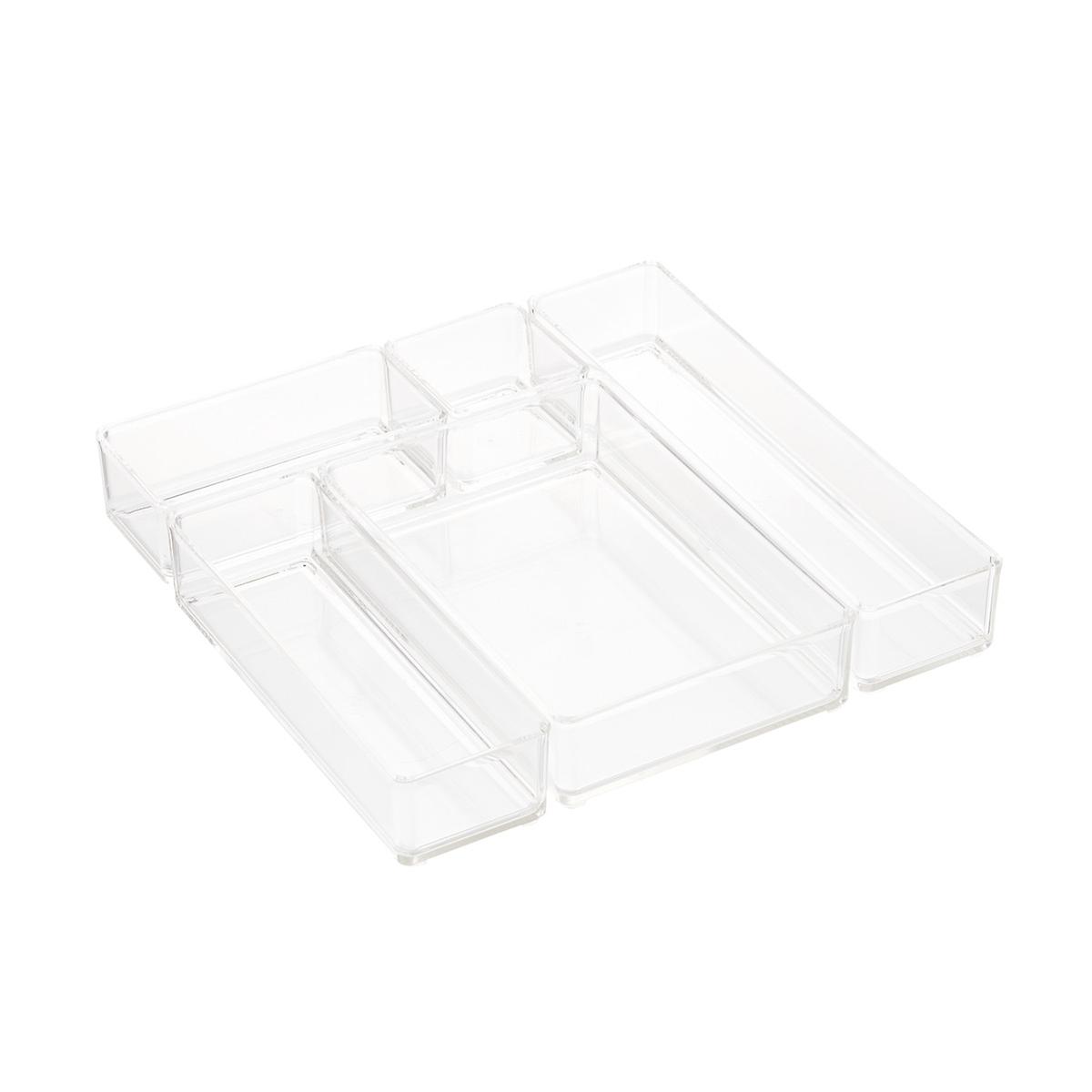 Clear Acrylic Stackable Drawer Organizers Set of 5 | The Container Store